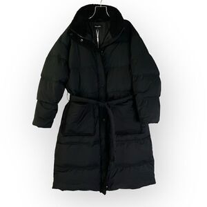 Meotine Sandie Coat Black Long Puffer S/M Down Filled Faux Fur